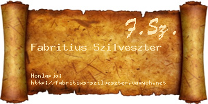Fabritius Szilveszter névjegykártya